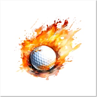 Flamming Golf Ball Posters and Art